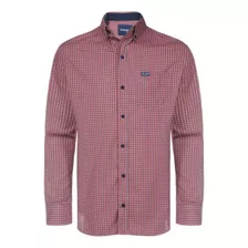 Camisa Wrangler Tricoline Xadrez Vermelho E Azul Ref. Wls143