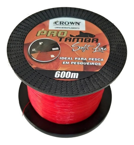 Linha Monofilamento Crown Pro Tamba Soft Orange 0,37mm 600m