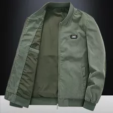 Chamarra Bomber De Color Liso Para Hombre