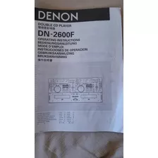 Denon 2600f Manual De Instrucciones Vintage 