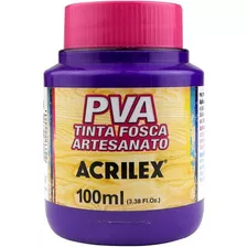 Tinta Artesanato Pva Fosca 100ml Acrilex Cores Mdf Atóxica Cor Violeta