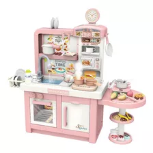 Cozinha Infantil Grande Completa Master Fogão Vapor 98x108cm Cor Rosa