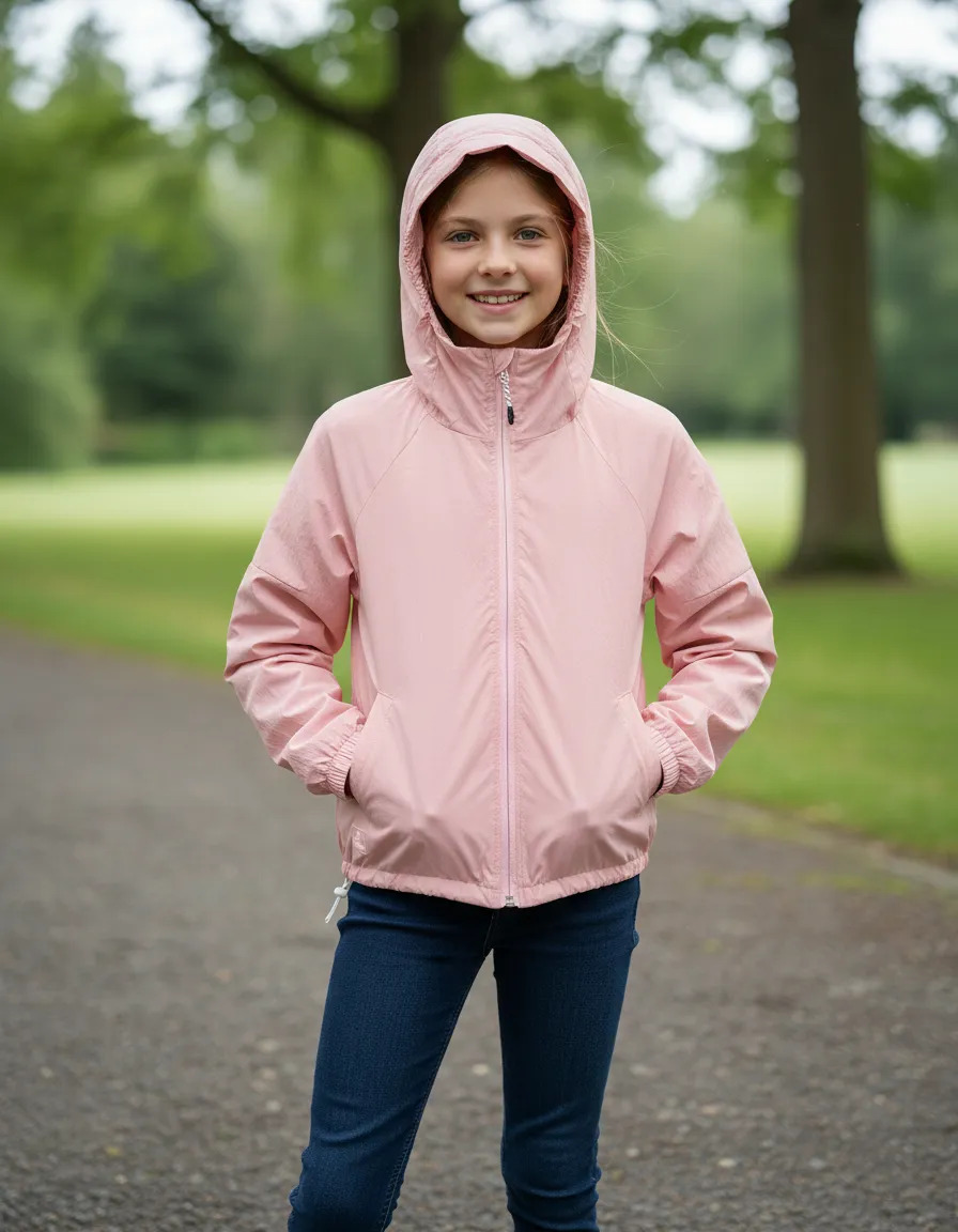 Campera Nena Rompeviento Kids  Oversize Con Capucha Bender
