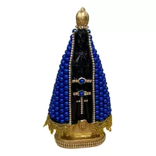 Nossa Senhora Aparecida 20cm Perola Azul Centro Preto