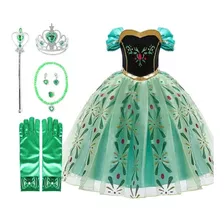 Disfraz Vestido Princesa Anna, Ana Elsa Frozen + Accesorios