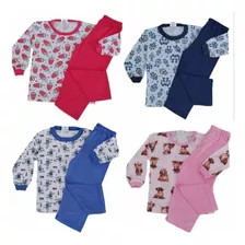 Pijama Infantil Inverno Malha Macia Fria Viscose Tam 10 A 14