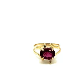 Anel Turmalina Rosa Rubelita Extra Em Ouro 18k K630 18648