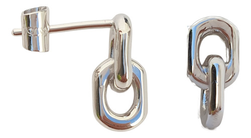 Brinco De Ouro Branco 18k 750 Elo Tipo Cartier Branco