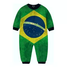 Macacão Pijama Bandeira Brasil Infantil Horizontal