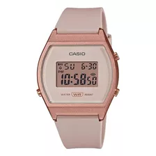 Reloj Pulsera Casio Youth Lw-204 De Cuerpo Color Oro Rosa, Digital, Fondo Rosa, Con Correa De Resina Color Rosa, Dial Negro, Minutero/segundero Negro, Bisel Color Oro Rosa