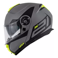 Capacete Robocop Givi X21 Spirit Cinza Amarelo Escamoteável 