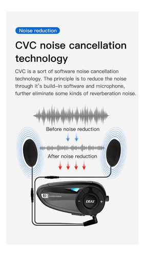 Intercomunicador Ejeas Q2 Audifonos Para Casco Moto Ip67 1pc Foto 6