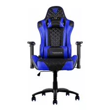 Cadeira Gamer Tgc12 Black E Blue Estofado Couro Sintético