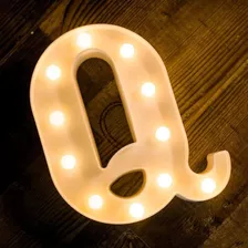 Lámpara De Foco De Luces De Letra Q Decorativo Led