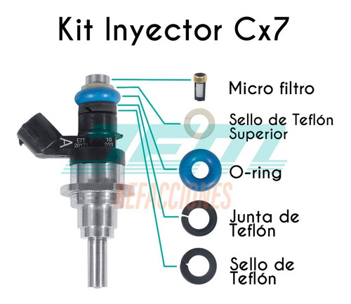 Kit Ligas Microfiltro Oring Inyector Cx7 Mazda 3 Turbo 2.3 Foto 2