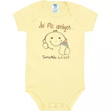 Body Bebê Frases Personalizado Já Fiz Amigos Tomando Leite