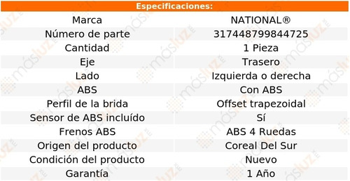 1- Maza Trasera Izquierda O Derecha Sw2 1993/2001 National Foto 3