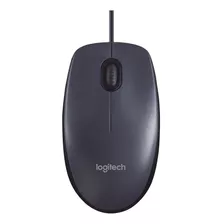 Mouse Com Fio Usb Logitech M100 Com Design Ambidestro -cinza