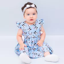 Roupa Bebê Menina Vestido Para Bebe C/ Tiara Luxo Festa