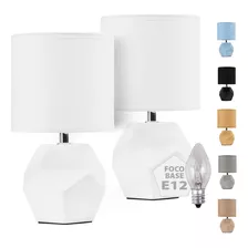 Set De 2 Lámparas De Buró Cerámica Estilo Minimalista 12.5 