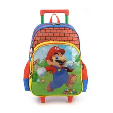Mochila Escolar Infantil Luxcel Super Mario Azul - Ic375