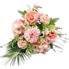 Rflores Peonias Decor Artificiales Ramo Rosa Novia Boda