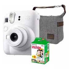 Kit Camera Instax Mini 12 Branca Revela Foto + Filme + Bolsa