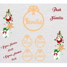 Esferas Fibrofacil Árbol De Navidad Pack Familia + 4 Nombres