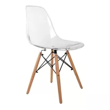 Cadeira De Jantar Empório Tiffany Eames Dsw Madera, Estrutura De Cor Transparente, 1 Unidade