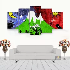 Quadro Decorativo Arte Psicodélica 115x60 5 Peças N05