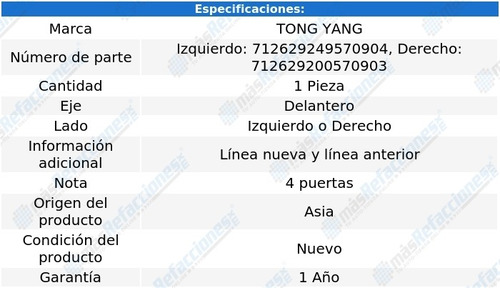 Gua De Faro Izq O Der Volkswagen Polo 13-21 Tong Yang Foto 2