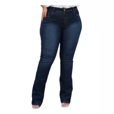 Calça Jeans Plus Size Feminina Moda Tradicional Reta Lycra