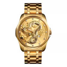 Reloj Para Hombre Dragon Dorado Skmei