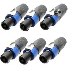 6 Conector Speakon Macho 4 Contactos Excelente Calidad Cjf