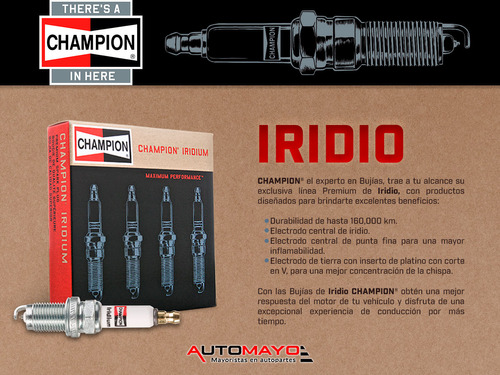 Kit 4 Bujas Iridio Champion Solstice 2.0l 4 Cil 07-09 Foto 4