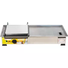 Chapa Lanche Hot Dog Hamburguer 70x30 Eletrica 220v C Prensa