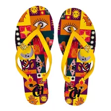 Chinelo Capricho Feminino Fashion Punk Amarelo - Cp 3371