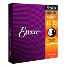 Elixir 16052 Encordado Guitarra Acustica P Bronze 012