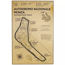 Poster Retrô - Circuito De Monza 30x45cm Plastificado