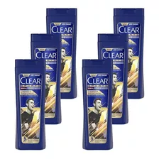 Kit 6 Shampoo Anticaspas Limpeza Clear Men Sports 400ml