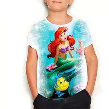 Camisa Camiseta Sereia Desenho Infantil Envio Rápido 01