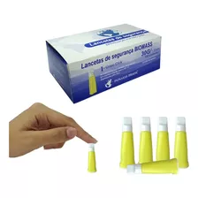 Lanceta Automática Para Glicemia 30g C/100 - Cor Amarelo