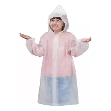 Impermeable Para Niños Lluvia Botones Manga Elástica