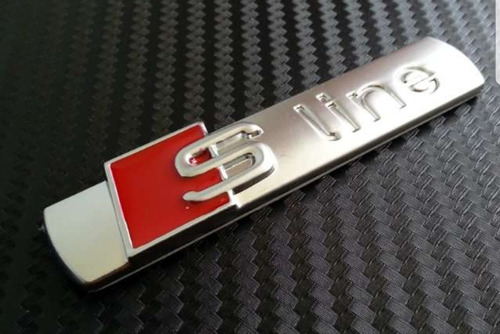 Par De Emblemas Audi Sline Metal Autoadherible Plata Matte  Foto 4