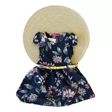 Vestido Bebe Menina Floral Verão Malha Macia Do 1 Ao 3 Luxo