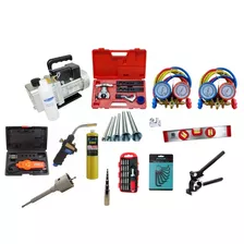 Kit Ferramentas P/ Refrigeração Bomba 6cfm 2 Est 2 Manifold 