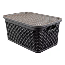 Caja Organizadora Simil Rattan Grande 15 Lts. Garageimpo