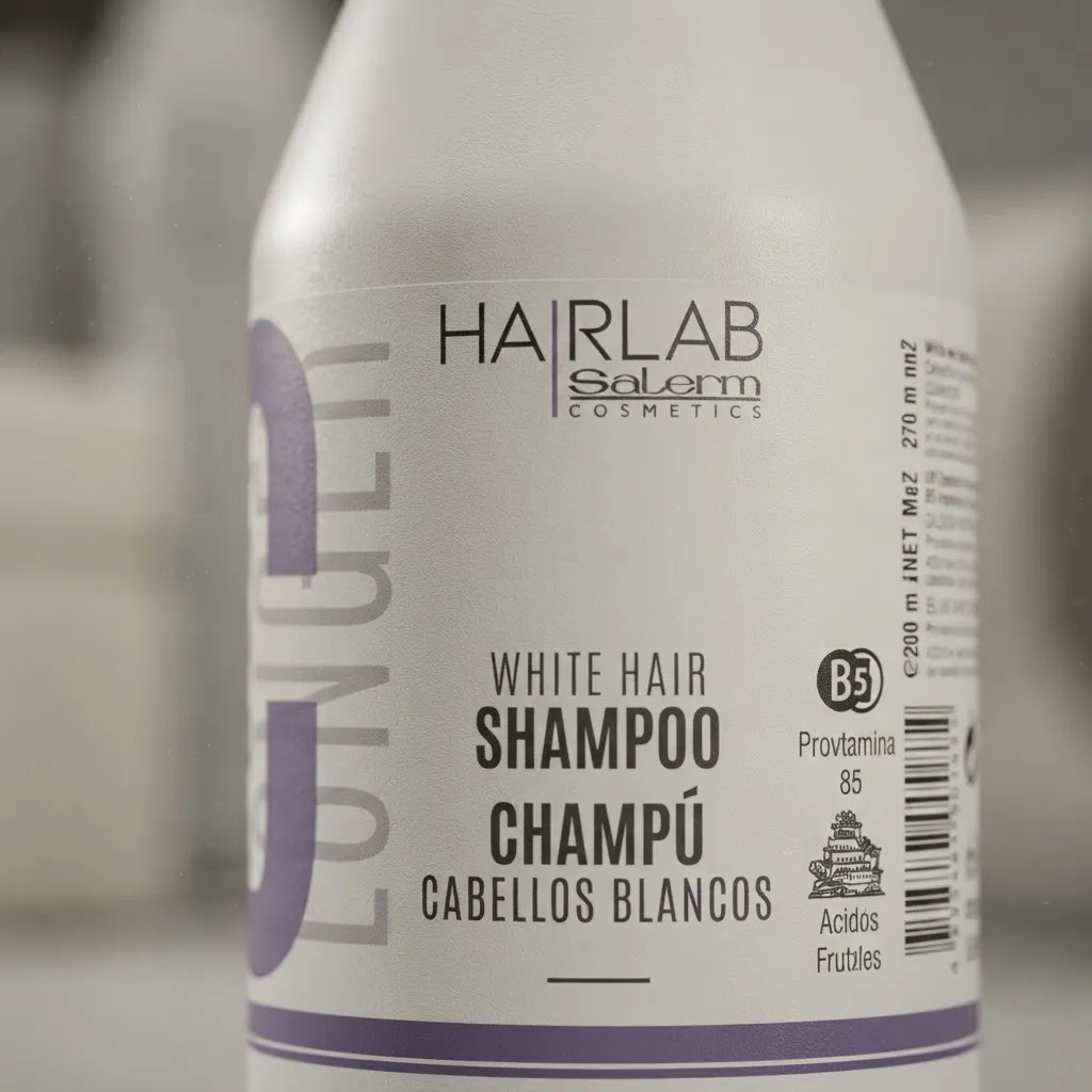 Shampoo Para Cabellos Blancos Salerm Hair Lab White 300 Ml 4