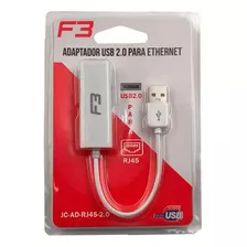 Cabo Adaptador Usb 2.0 Para Rj45 10/100mbps F3 Jc-ad-rj45-2.