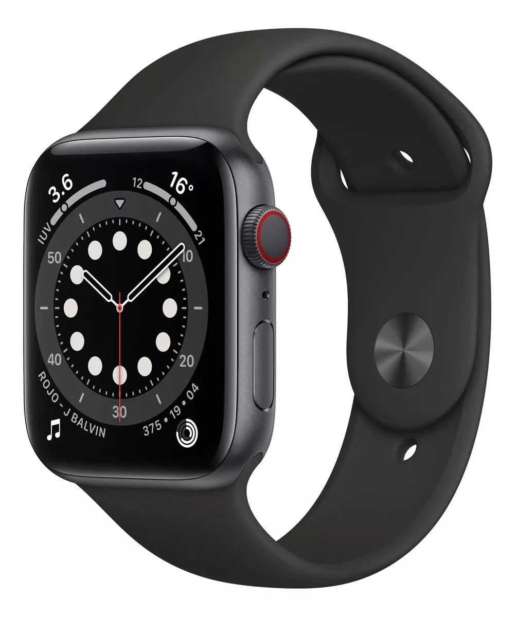 Apple Watch  Series 6 (gps+cellular) - Caixa De  Alumínio Cinza-espacial De 44 Mm - Pulseira Esportiva Preto